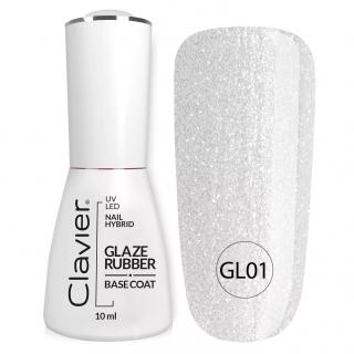 Clavier Baza z Drobinkami Luxury Glaze Rubber Base 10 ml - GL01 Frosted