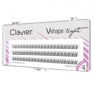 Clavier Rzęsy Kępki Vshape Light - 12 mm 0,07 C