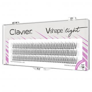 Clavier Rzęsy Kępki Vshape Light - 14 mm 0,07 C