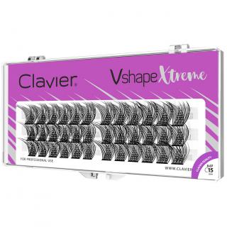 Clavier Rzęsy Kępki Vshape Xtreme - 15 mm 0,07 C