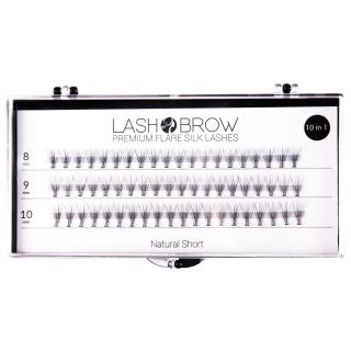 Lash Brow Rzęsy Kępki Premium Flare Silk Lashes - Natural Short