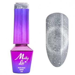 Molly Lac Lakier Hybrydowy Cat Eye 5 ml - Nr 550 Silver Grey