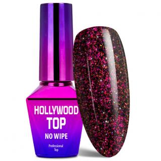 Molly Lac Top No Wipe Hollywood Mixy Fuchsia z Drobinkami 10 ml