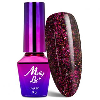 Molly Lac Top No Wipe Hollywood Mixy Fuchsia z Drobinkami 5 ml