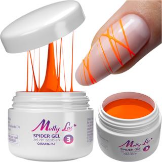 Molly Lac Żel Do Zdobień Spider Gel 3 ml - Nr 3 Neon Orangist