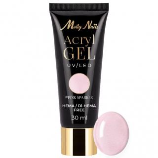 Molly Nails Akrylożel Budujący Do Paznokci Acrylgel UV/LED 30 ml - Pink Sparkle