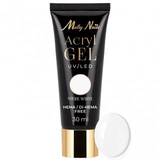 Molly Nails Akrylożel Budujący Do Paznokci Acrylgel UV/LED 30 ml - Pure White