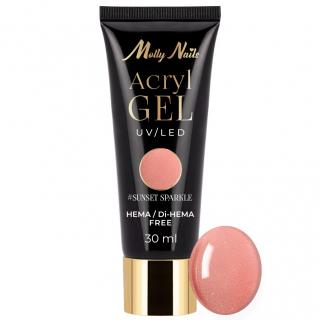 Molly Nails Akrylożel Budujący Do Paznokci Acrylgel UV/LED 30 ml - Sunset Sparkle