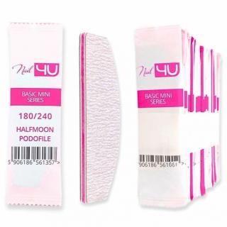 NAIL4U Podofile Pilnik Do Paznokci Basic Mini Łódka 180/240 - 25 szt