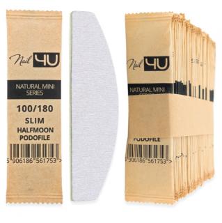 NAIL4U Podofile Pilnik Do Paznokci Natural Mini Łódka Slim 100/180 - 50 szt