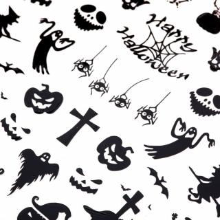 Naklejki Do Paznokci Cienkie Samoprzylepne MS-C298 - Halloween Czarne