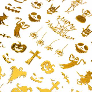 Naklejki Do Paznokci Cienkie Samoprzylepne MS-C298 - Halloween Złote