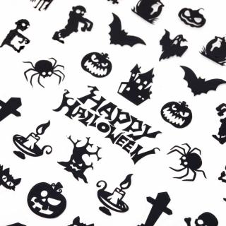 Naklejki Do Paznokci Cienkie Samoprzylepne MS-C304 - Halloween Czarne