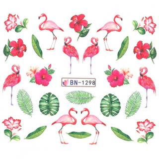 Naklejki Wodne Do Paznokci BN-1298 - Flamingi