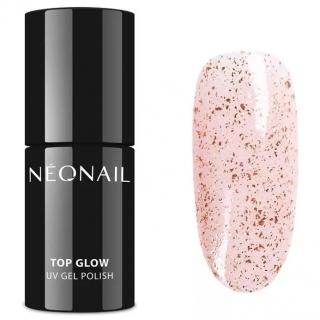 NeoNail Top Hybrydowy Top Glow Rose Gold Flakes 7,2 ml