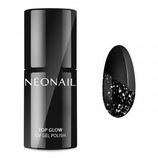 NeoNail Top Hybrydowy Top Glow Silver Flakes 7,2 ml