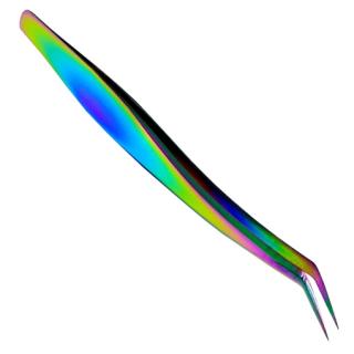 Pęseta Do Rzęs Wygięta Rainbow Tęczowa