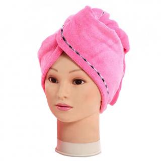 Ręcznik Turban Do Włosów z Mikrofibry Superchłonny Różowy