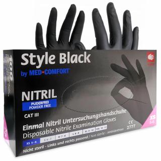 Rękawiczki Nitrylowe Czarne - XS 100 szt