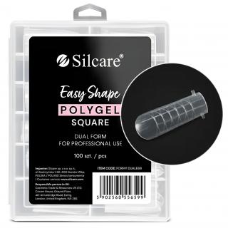 Silcare Formy Do Akrylożelu Clear Dual 100 szt - Kwadrat