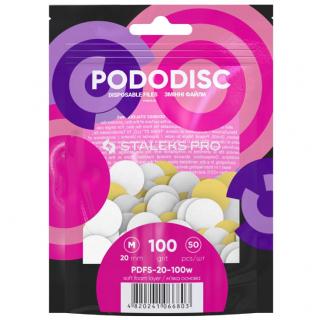 Staleks Pododisc Nakładki Ścierne M 20 mm #100 50 szt - PDFS-20-100W