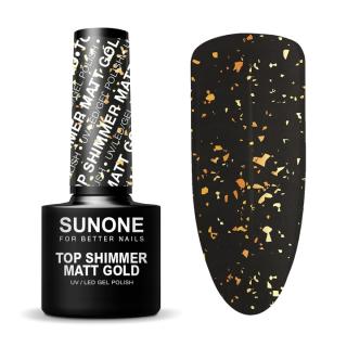 Sunone Lakier Hybrydowy Top Shimmer Matt Gold 5 ml