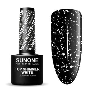 Sunone Lakier Hybrydowy Top Shimmer White 5 ml