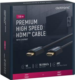 CLICKTRONIC Kabel HDMI 2.0 4K 60Hz 7.5m