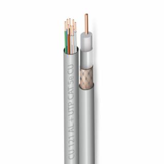 Kabel 2w1 Skrętka CAT5e CU + antenowy RG6 CU 150m