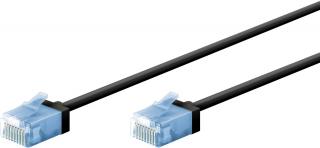 Kabel LAN Patchcord CAT 6A EXTRA FLEX czarny 0.25m