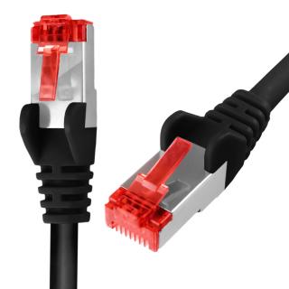 Kabel RJ45 CAT 6 S/FTP AWG27 LSZH czarny 7.5m