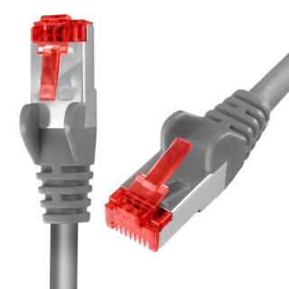 Kabel RJ45 CAT 6 S/FTP AWG27 LSZH szary 1m