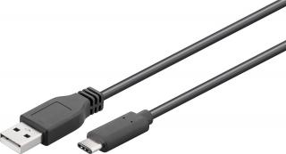 Kabel USB-C - USB-A 2.0 Czarny 0.5m Goobay