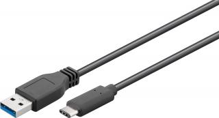 Kabel USB-C - USB-A 3.0 Czarny 0.5m Goobay