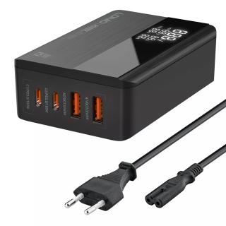 Ładowarka USB 100W PD3 QC4+ wyświetlacz 4-portowa