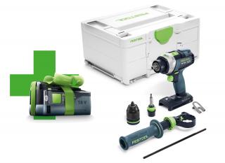 Festool Akumulatorowa wiertarko-wkrętarka udarowa QUADRIVE TPC 18/4 I-Basic-5,0 - 577053 + Akumulator BP 18 Li 5,0 ASI