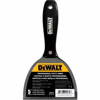 Szpachelka ze stali nierdzewnej, czarny uchwyt nylonowy DEWALT 5"  2-171