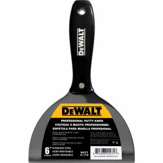 Szpachelka ze stali nierdzewnej, czarny uchwyt nylonowy DEWALT 6"  2-172