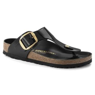 Japonki Birkenstock Gizeh Big Buckle high shine black szerokie 1021467