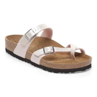 Japonki Birkenstock Mayari saffiano iridescent light rose szerokie 1029258