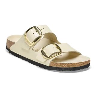 Klapki Birkenstock Arizona Big Buckle high shine ecru  wąskie 1026128