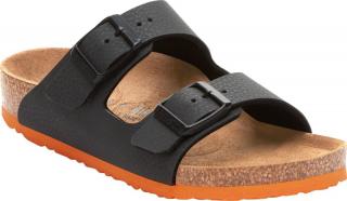 Klapki Birkenstock Arizona desert soil black orange wąskie 1026833