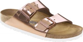 Klapki Birkenstock Arizona soft metallic copper wąskie 952093