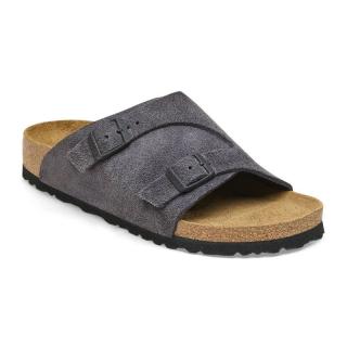 Klapki Birkenstock Zurich velvet grey wąskie 1028547