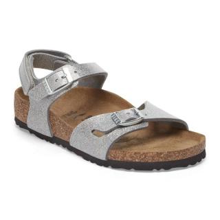 Sandały Birkenstock Rio AS sparkling light silver wąskie 1029477