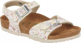 Sandały Birkenstock Rio VEGAN  watercolor flower white wąskie 1018800