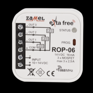 EXTA FREE radiowy odbiornik dopuszkowy 3-kanałowy 10-14V (LED) ZAMEL