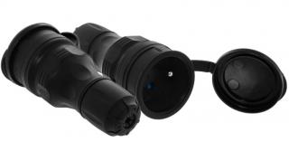 Gniazdo 230V gumowe 1gn z/0 (przenośne) 16A IP54 czarne KEL Extrem PLASTROL