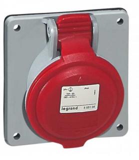 Gniazdo siłowe 400V tablicowe p/t 32A 4p czerwone IP44 P17 Legrand