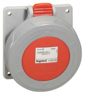 Gniazdo siłowe 400V tablicowe p/t 32A 5p czerwone IP67 P17 Legrand TEMPRA PRO